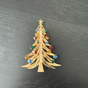 Brooks Candle Holiday Christmas Tree Vintage Brooch